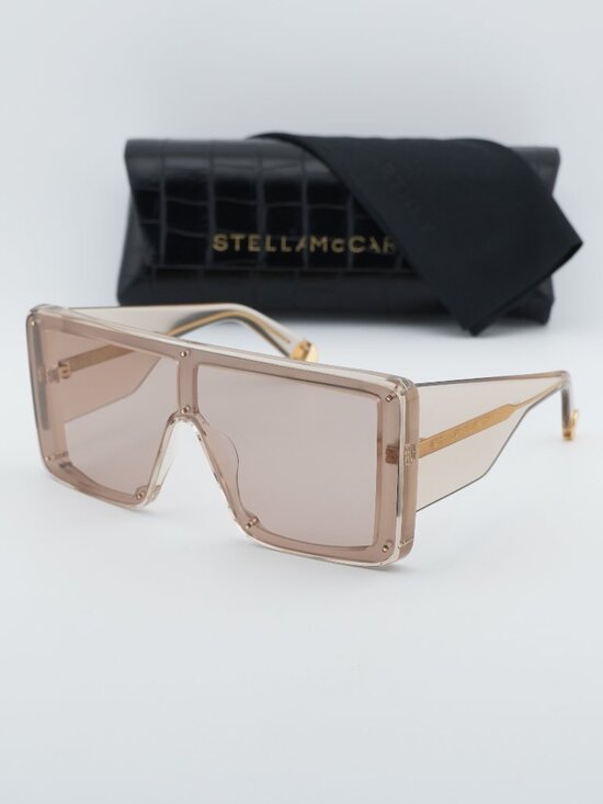 Stella McCartney Accessories - Stella McCartney SC40083I 45E Shield Sunglasses - Shiny Brown
